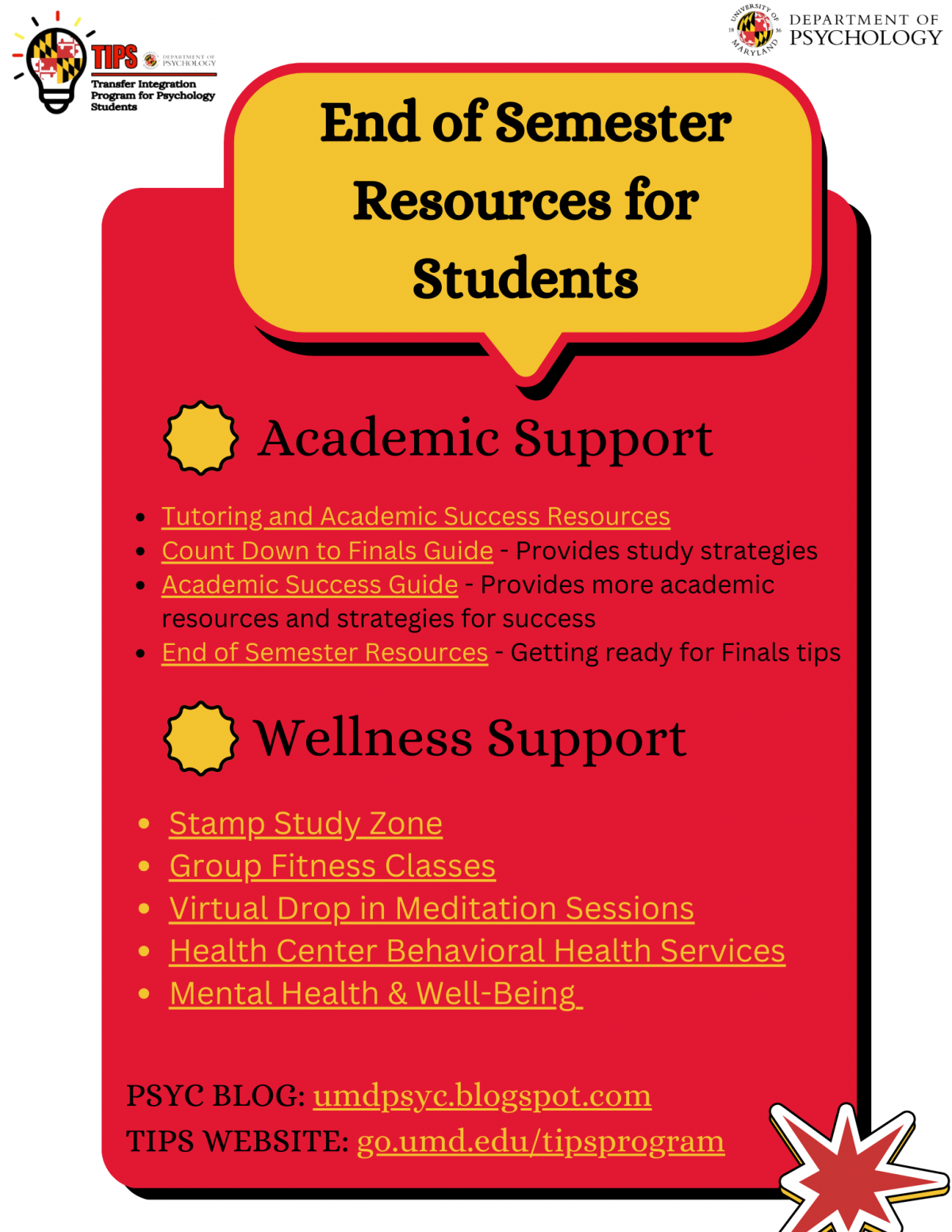 End of Semester Academic Success Resources